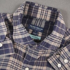 Peter Millar Italian Flannel Crown Crafted Plaid Collared Long Sleeve Mens S